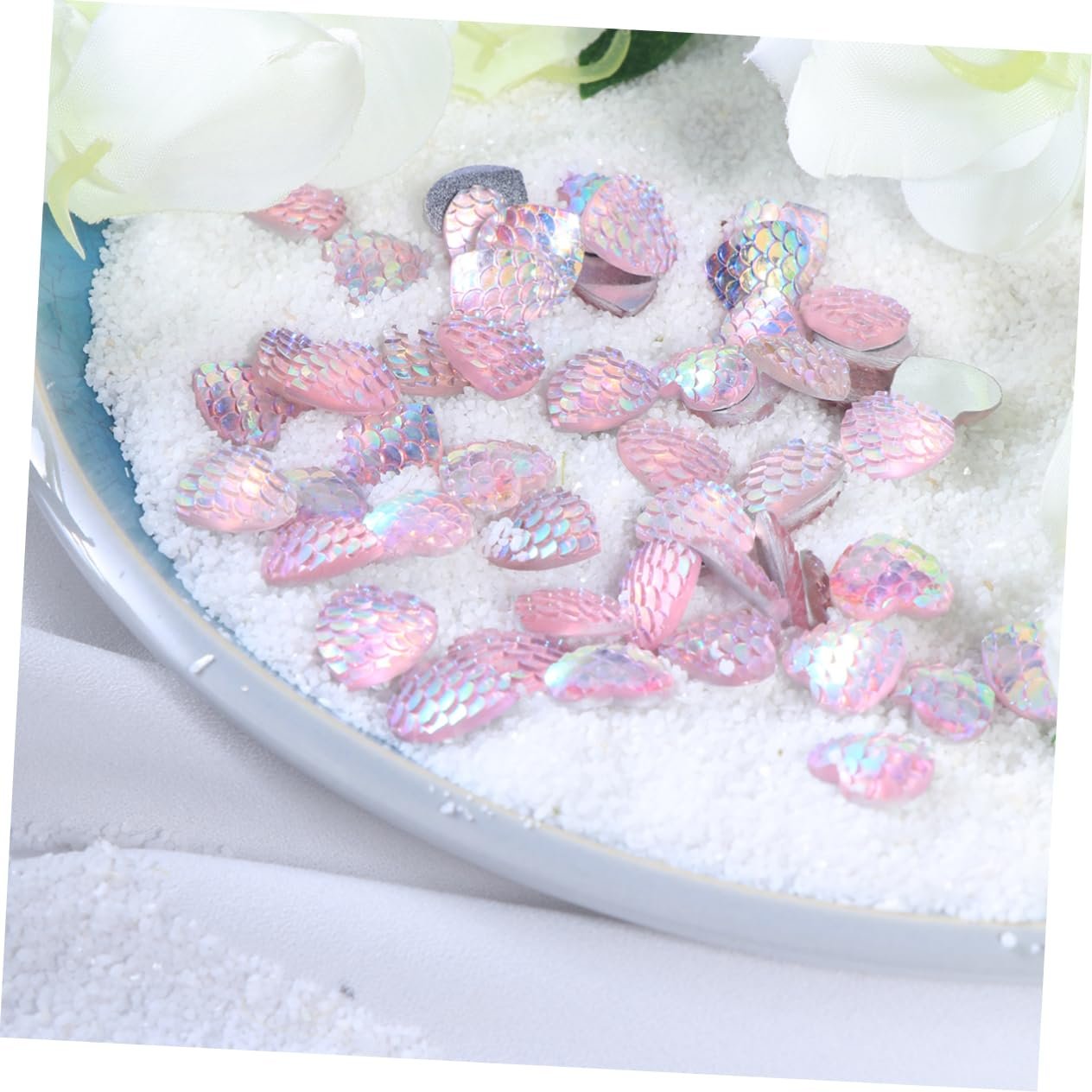 Стрази з полімерної глини STOBOK Круглі Діамантові Кольорові 150шт Форма Серця, фото №3