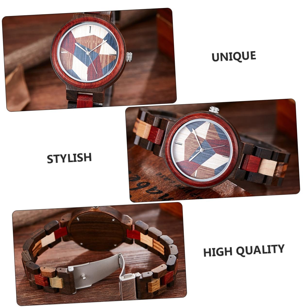 Кварцевые часы деревянные LIFKOME Стильный деревянный браслет, фото №7