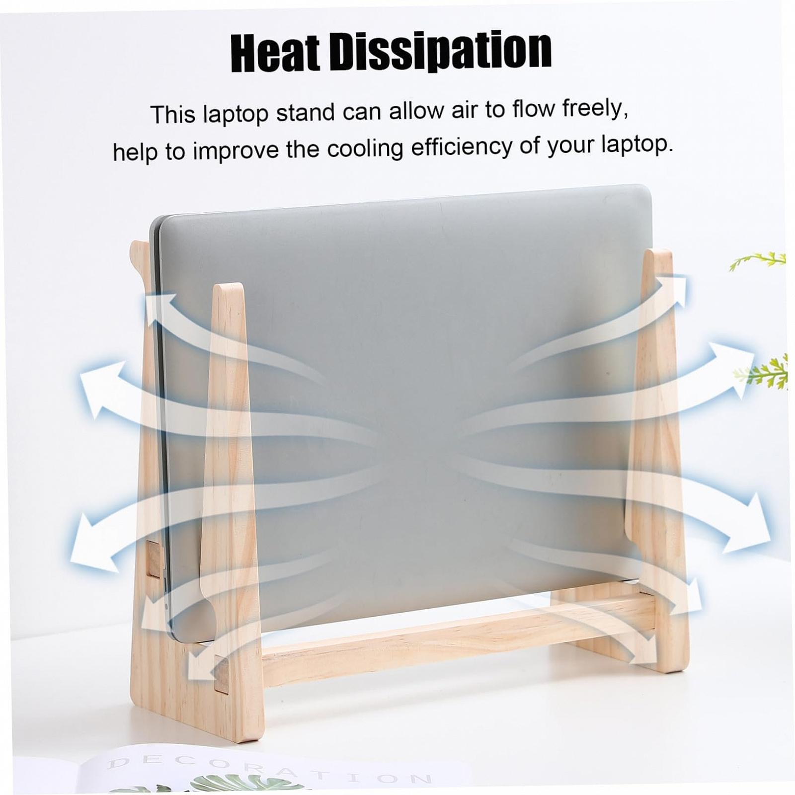 Эргономичная Деревянная Подставка для Ноутбука с Вентиляцией, фото №3