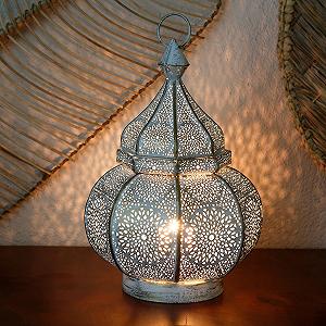 Настільна лампа Ramdan Lantern Метал 30 см Білий/Золотий Vintage Shabby Chic - Фото 1