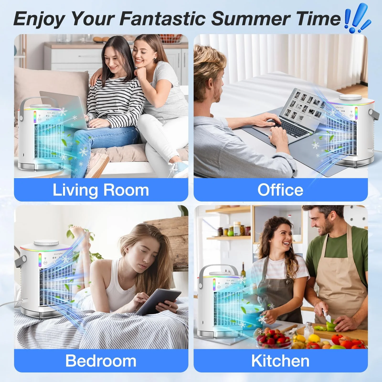 Мобільний кондиціонер Охолоджувач повітря 4-в-1 700 мл з таймером та нічником, фото №7 Мобільний кондиціонер Охолоджувач повітря 4-в-1 700 мл з таймером та нічником, фото №7