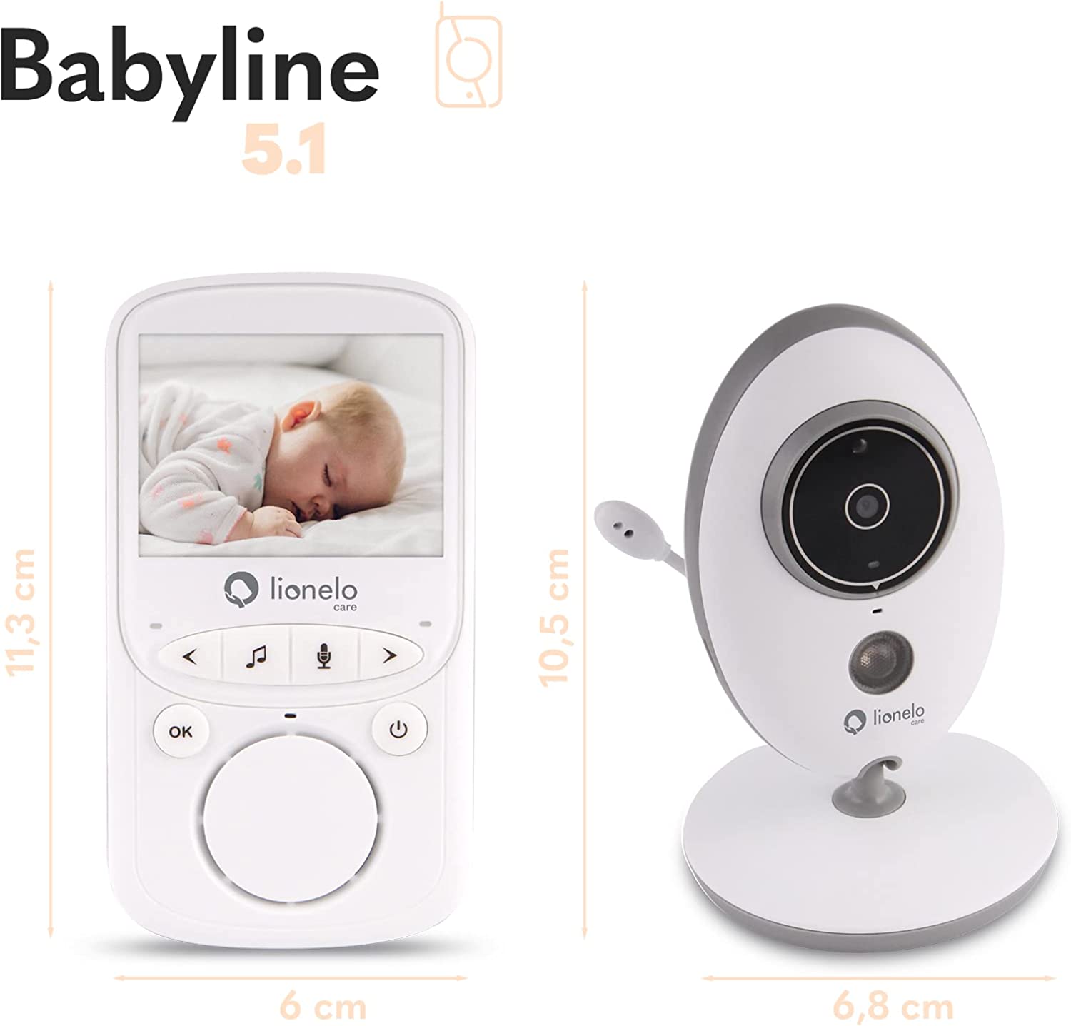 Видеоняня Lionelo Babyline 5.1 белый, фото №3
