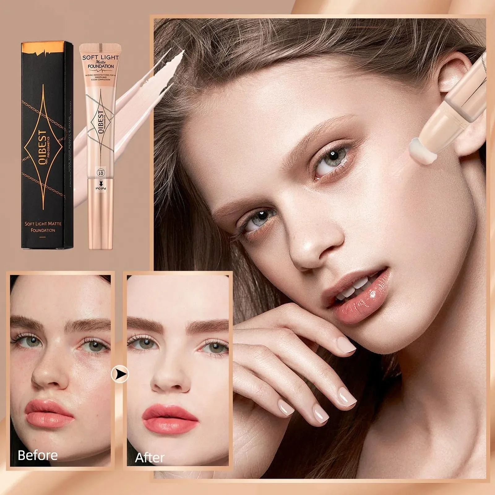 Консилер Lingjiong Водостійкий для темних кіл під очима, багатофункціональний, легкий, повне покриття, стійкий, фото №4 Консилер Lingjiong Водостійкий для темних кіл під очима, багатофункціональний, легкий, повне покриття, стійкий, фото №4