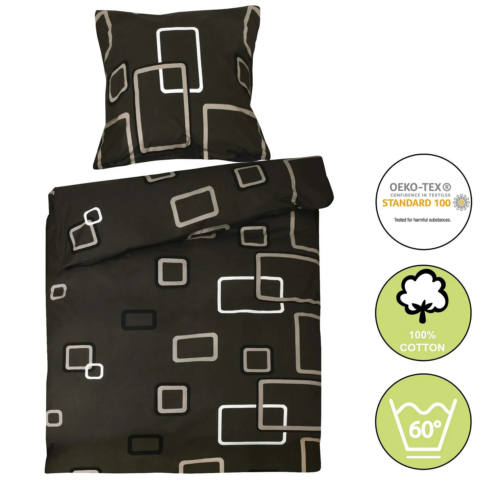 Постільна білизна Beautissu Noa 155 x 220 см Набір з 4 предметів 100% бавовна з блискавкою, фото №6