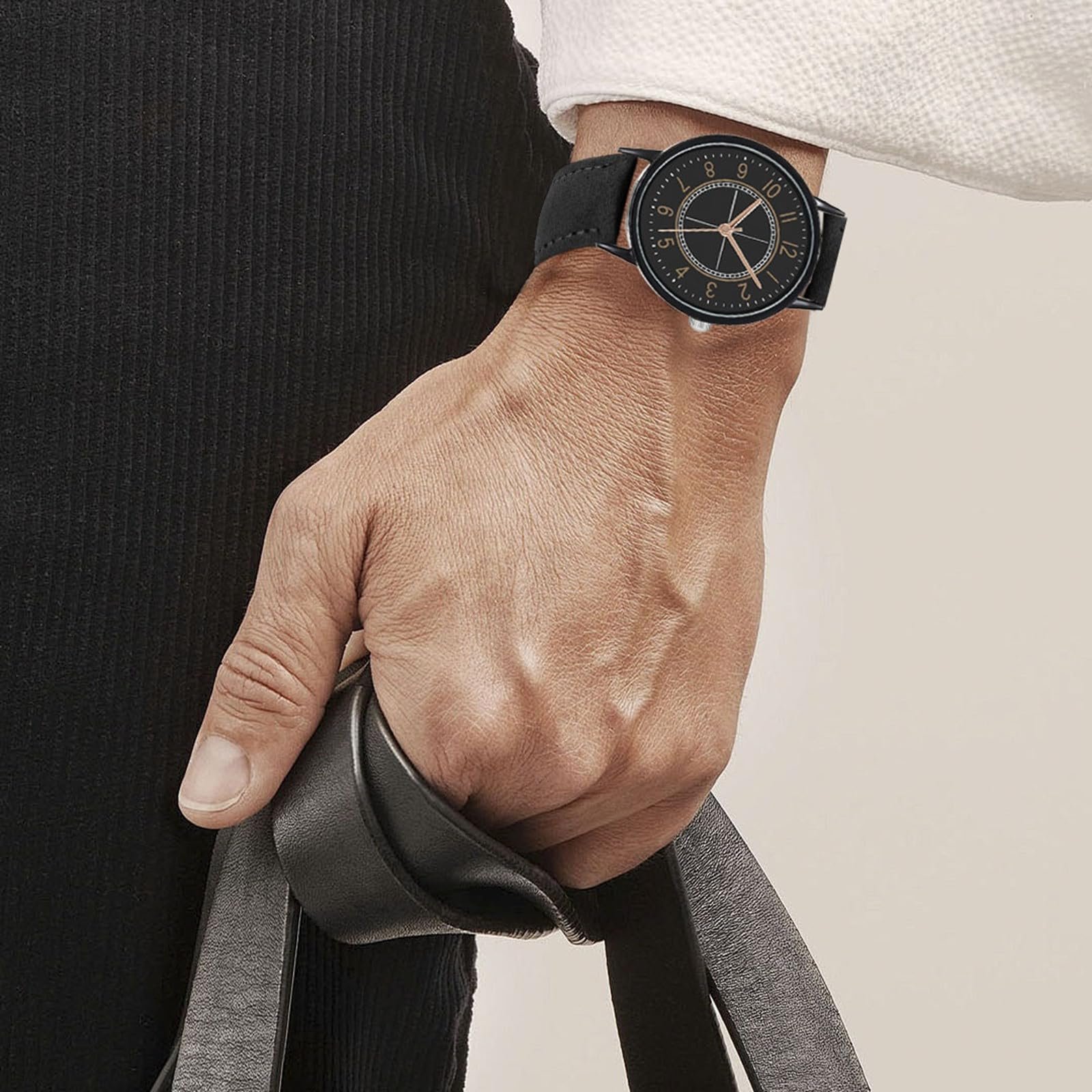 Женские аналоговые кварцевые часы с кожаным ремешком B, One Size, b, фото №5 Женские аналоговые кварцевые часы с кожаным ремешком B, One Size, b, фото №5