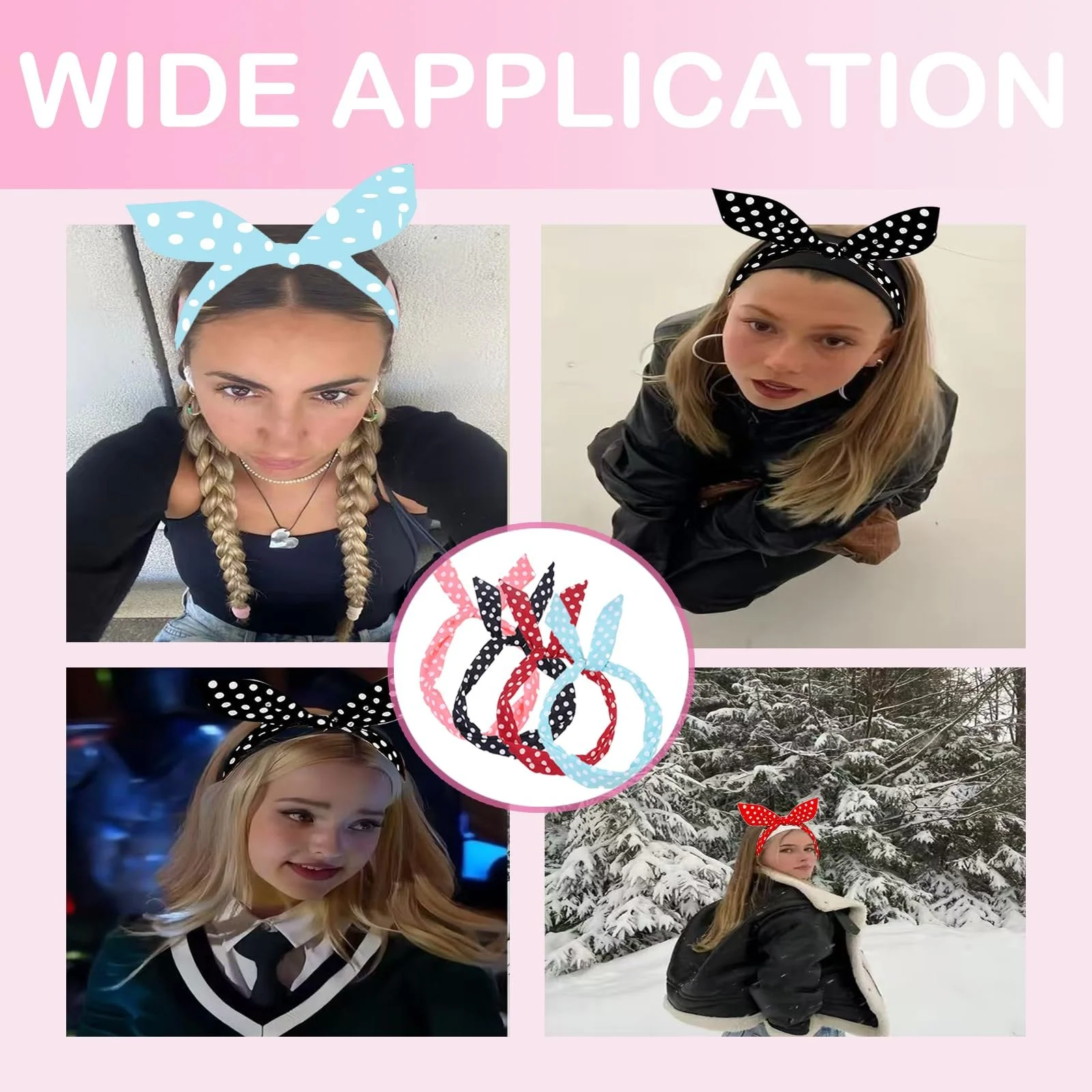 Пов'язка на голову в горошок, фото №5