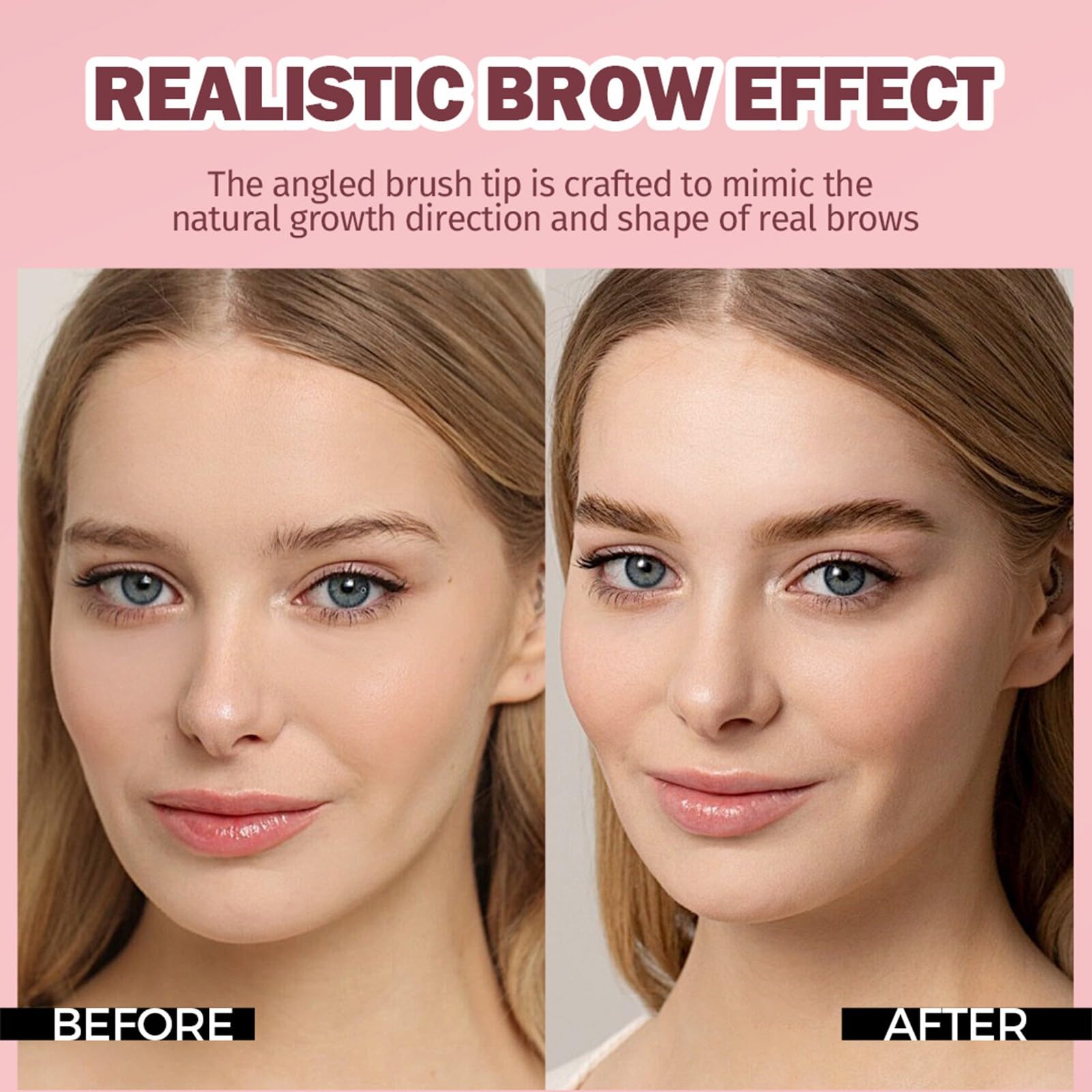 Брови Angled Brush & Dip Chocolate Водостійкий олівець для брів з квадратним пензлем та гелем для брів (каштановий), фото №4