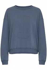 Женская толстовка Pulz Jeans PZMALLIE LS, пуловер, круглый вырез горловины, 65% хлопок, 35% полиэстер, свободный крой - Фото 1