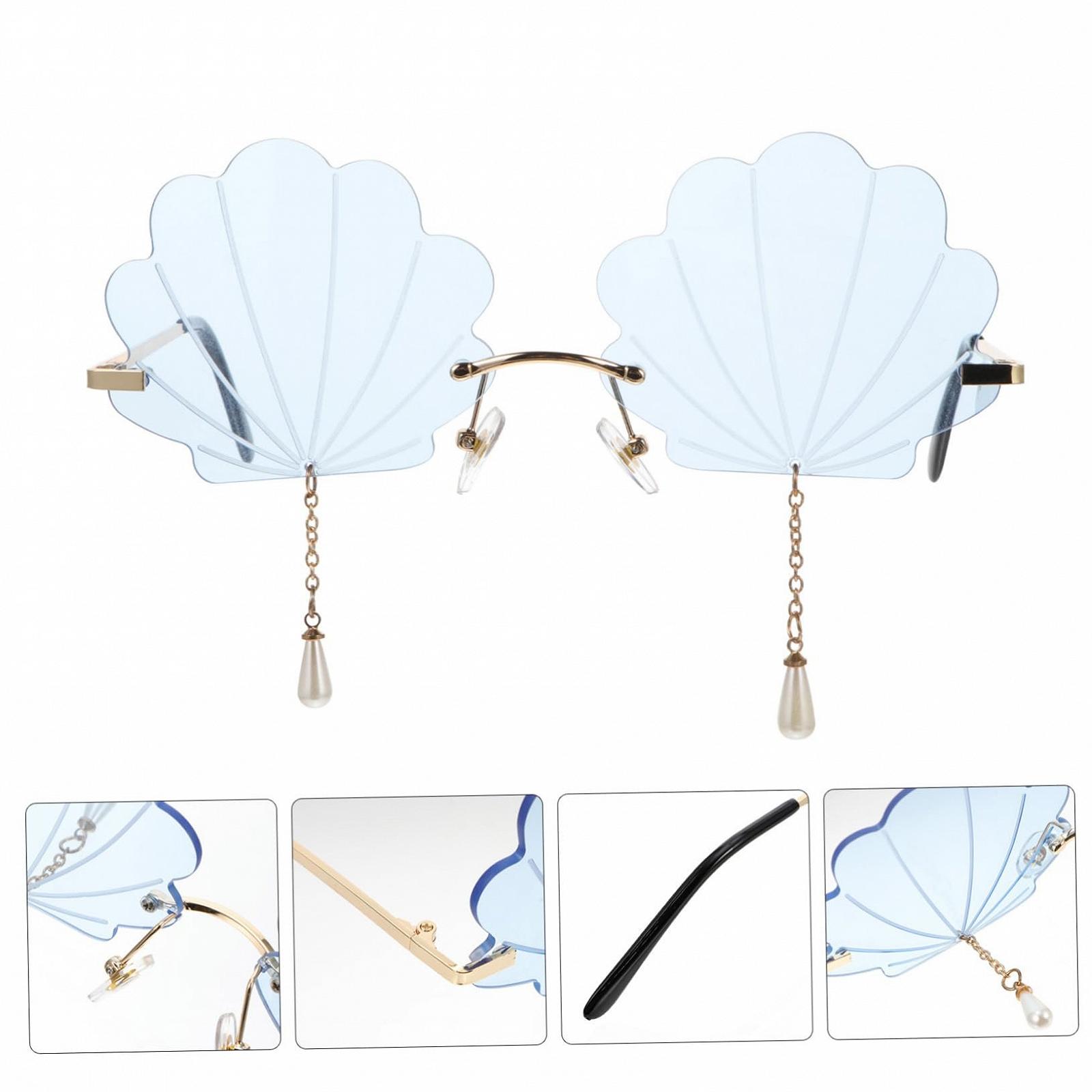 Сонцезахисні окуляри з мушлями (3 шт. в упаковці) PACKOVE, блакитні, фото №8