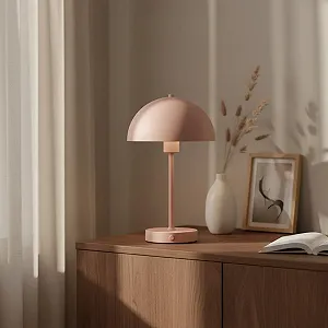 Настольная лампа skølm Aeriala LED аккумуляторная сенсорная в форме гриба металлическая терракотовая synthetic.ua - Фото 1