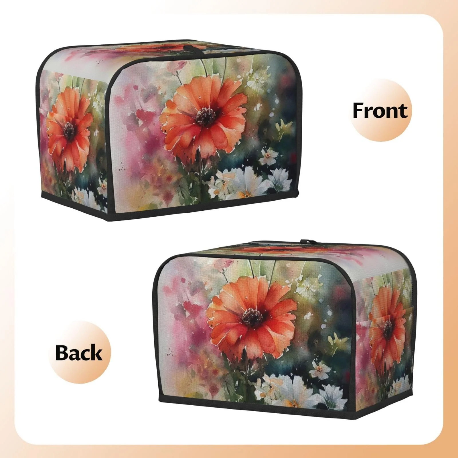 Чохол для тостера на 2 скибки З кишенями Акварельний малюнок, фото №6 Чохол для тостера на 2 скибки З кишенями Акварельний малюнок, фото №6