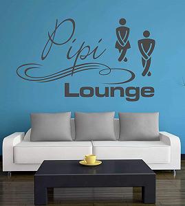 Наклейка на двері/стіну A025 Pipi Lounge 30 x 18 см Антрацит synthetic.ua - Фото 1