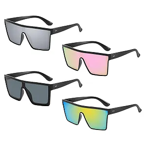 Солнцезащитные очки Квадратные черные, 4 шт. - Фото 1