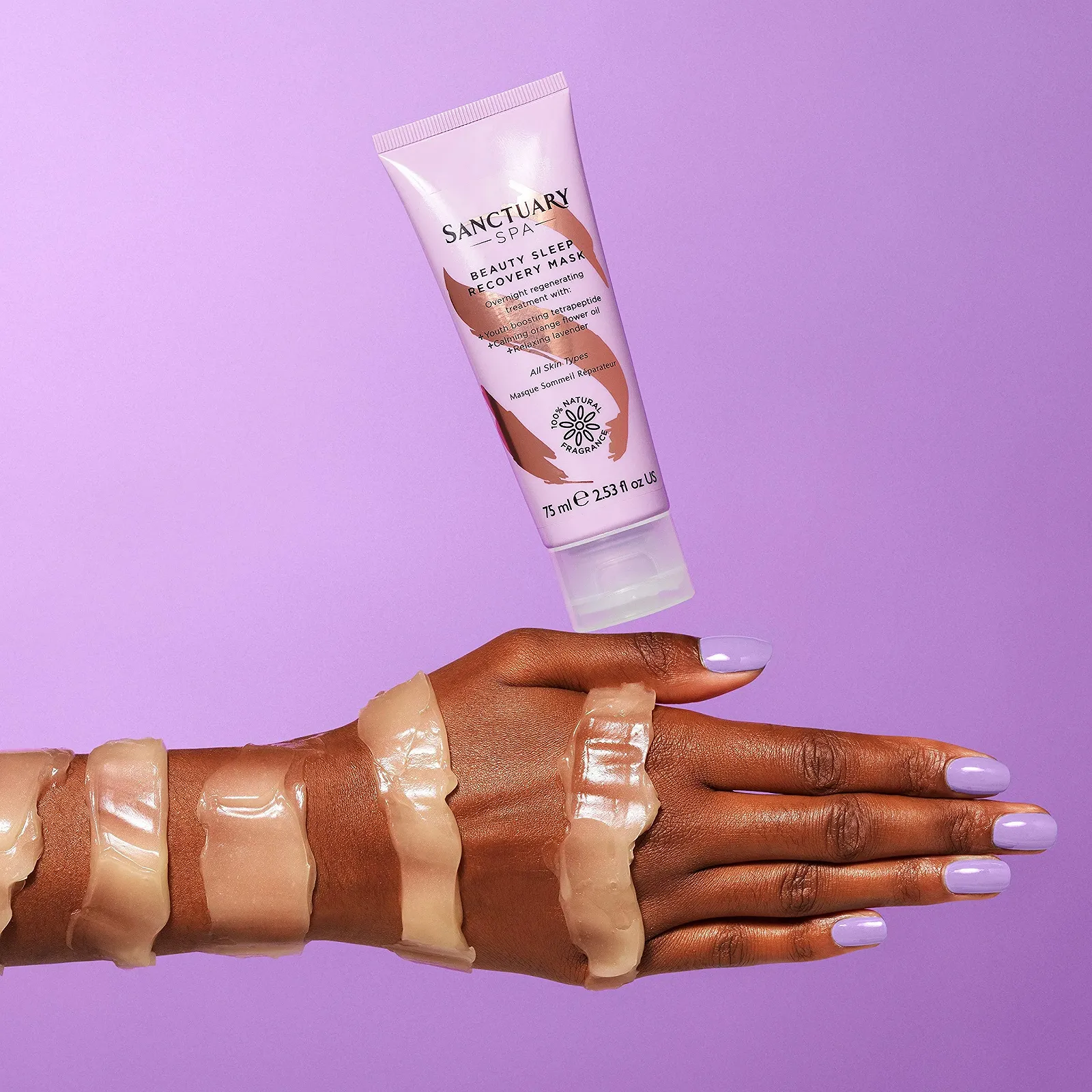 Маска для обличчя Sanctuary Spa Leave On Beauty Sleep Recovery з лавандою, 75 мл, фото №5