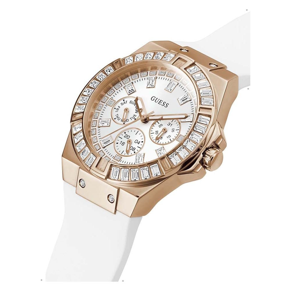 Женские часы GUESS Venus GW0118L4, 39 мм, Стразы на корпусе, Силиконовый браслет, Белые, фото №6 Женские часы GUESS Venus GW0118L4, 39 мм, Стразы на корпусе, Силиконовый браслет, Белые, фото №6