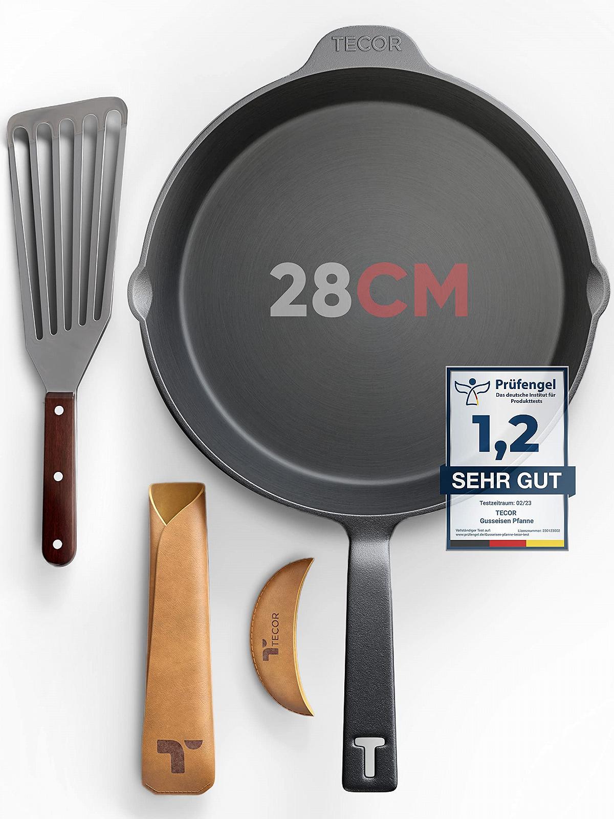 Пательня чавунна TECOR® Індукційна 28 см з аксесуарами, фото №1