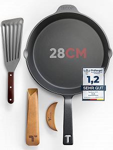 Пательня чавунна TECOR® Індукційна 28 см з аксесуарами - Фото 1