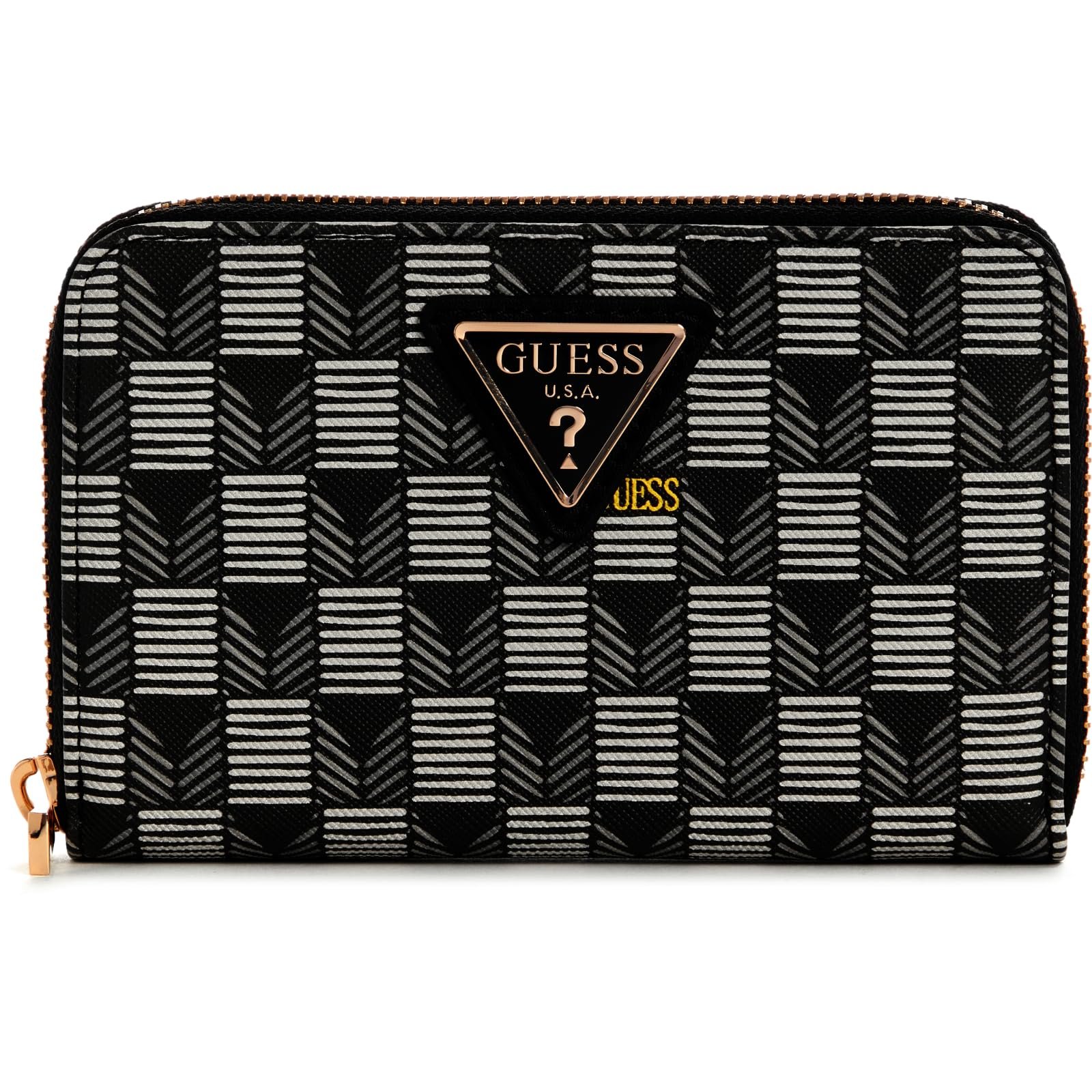 Кошелек GUESS G Wave SLG Medium Zip Around Черный Логотип, фото №1