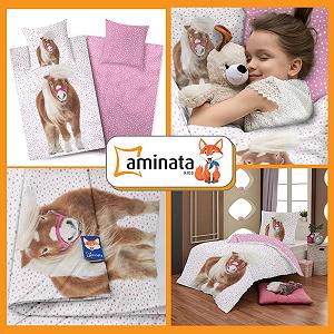 Дитяча Постільна Білизна Aminata kids Кінь 135 x 200 см Білий Рожевий synthetic.ua - Фото 1
