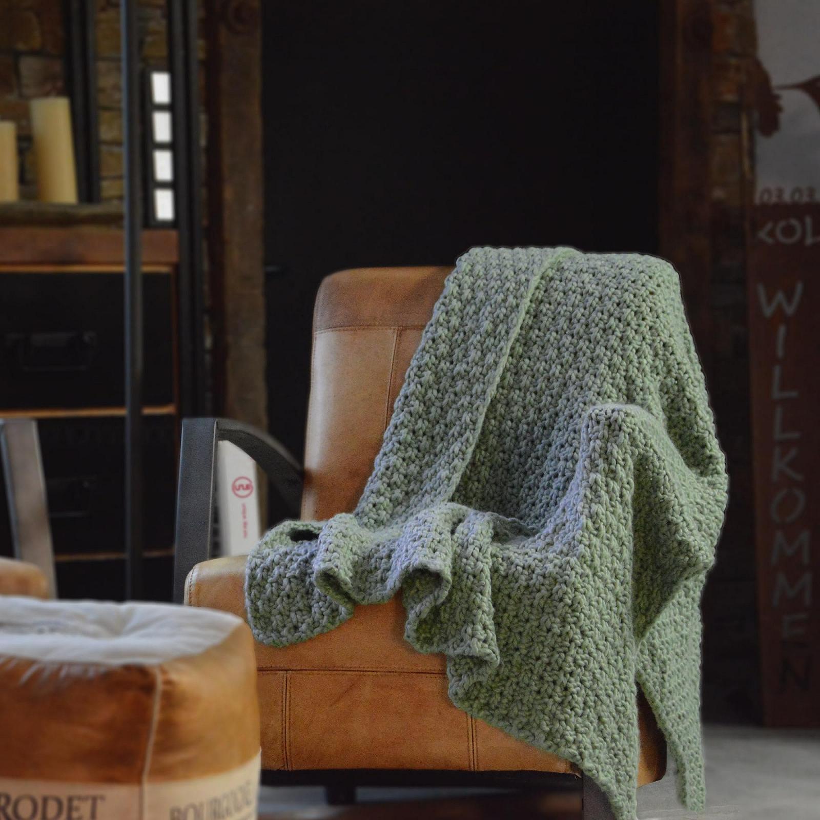 В'язане покривало UNUS, зелений, 150 x 130 см, груба структура, фото №2 В'язане покривало UNUS, зелений, 150 x 130 см, груба структура, фото №2