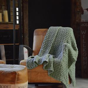 В'язане покривало UNUS, зелений, 150 x 130 см, груба структура synthetic.ua - Фото 1