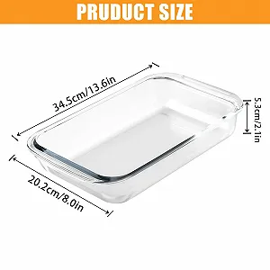 Форма для запекания Glass Oven Dish 1.6 л Стеклянная прямоугольная с крышкой Прозрачная synthetic.ua - Фото 1