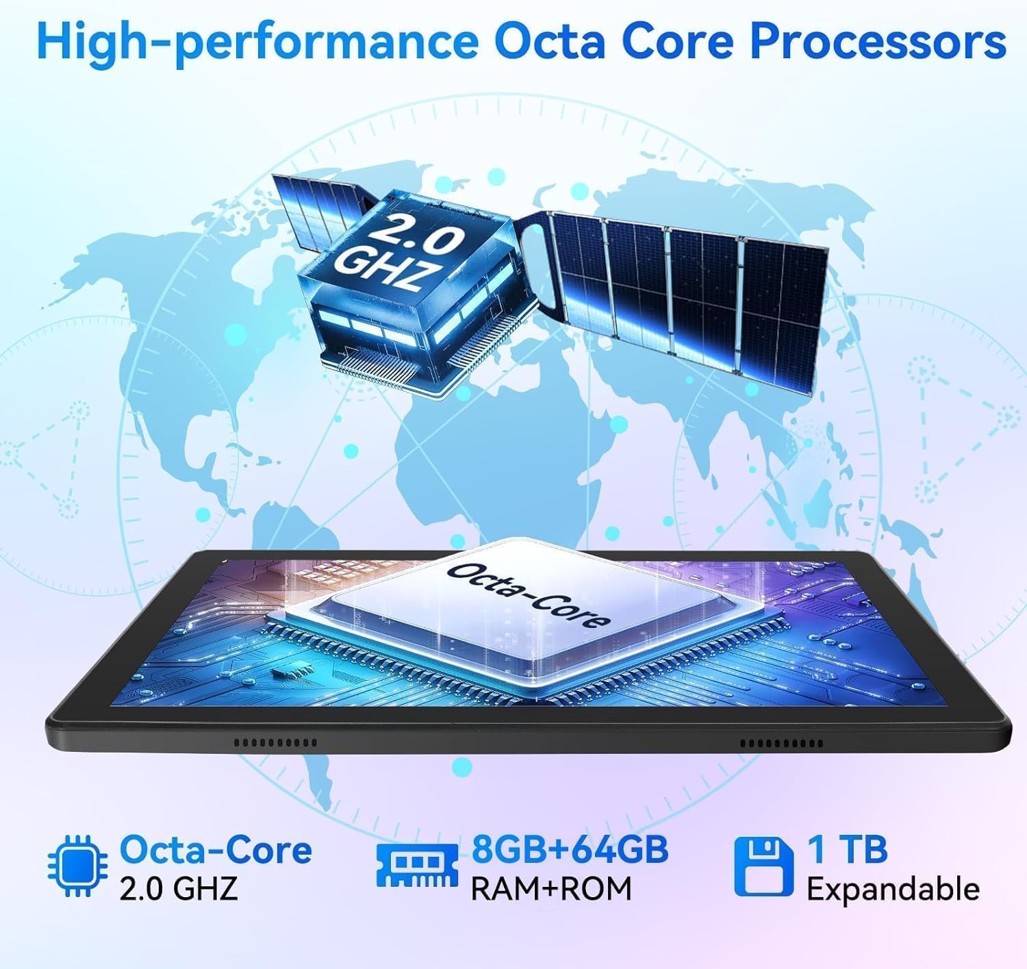 Планшет 10.1" UIVY OC101 8/128Gb 8 ядер Android 13 5000 mAh Чорний, фото №3