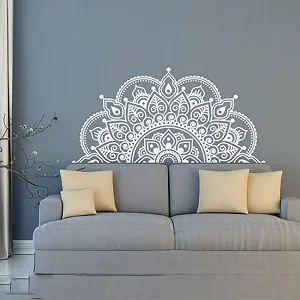 Наклейка на стіну Large Mandala Boho Flower Біла 116 x 57 см - Фото 1
