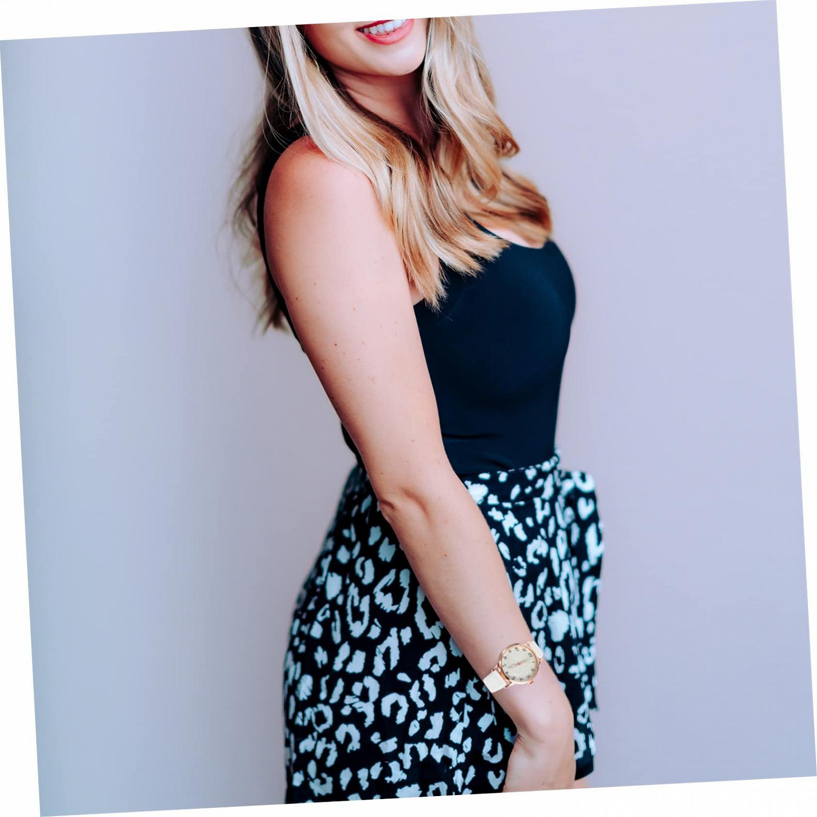 Женские Часы WRITWAA Золотые с Белым Ремешком из Искусственной Кожи PU, фото №9