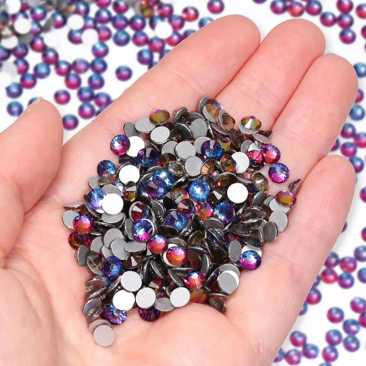 Стразы Плоская задняя часть, синие хрустальные стеклянные камни для приклеивания, S 20, 1440 штук, фото №1