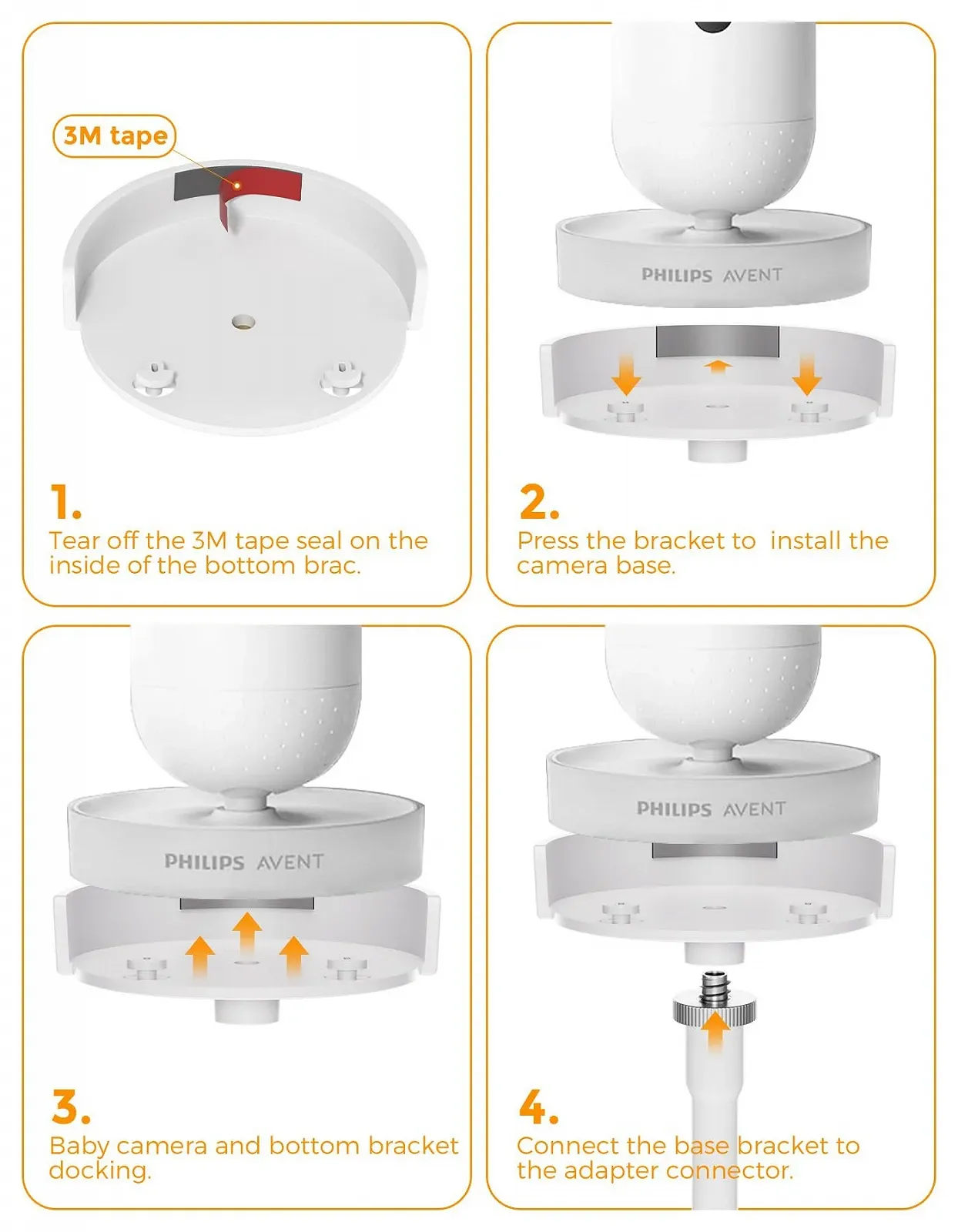 Тримач для відеоняні Philips Avent SCD923/26 SCD643/26 Flexible Mount Accessory, фото №4 Тримач для відеоняні Philips Avent SCD923/26 SCD643/26 Flexible Mount Accessory, фото №4