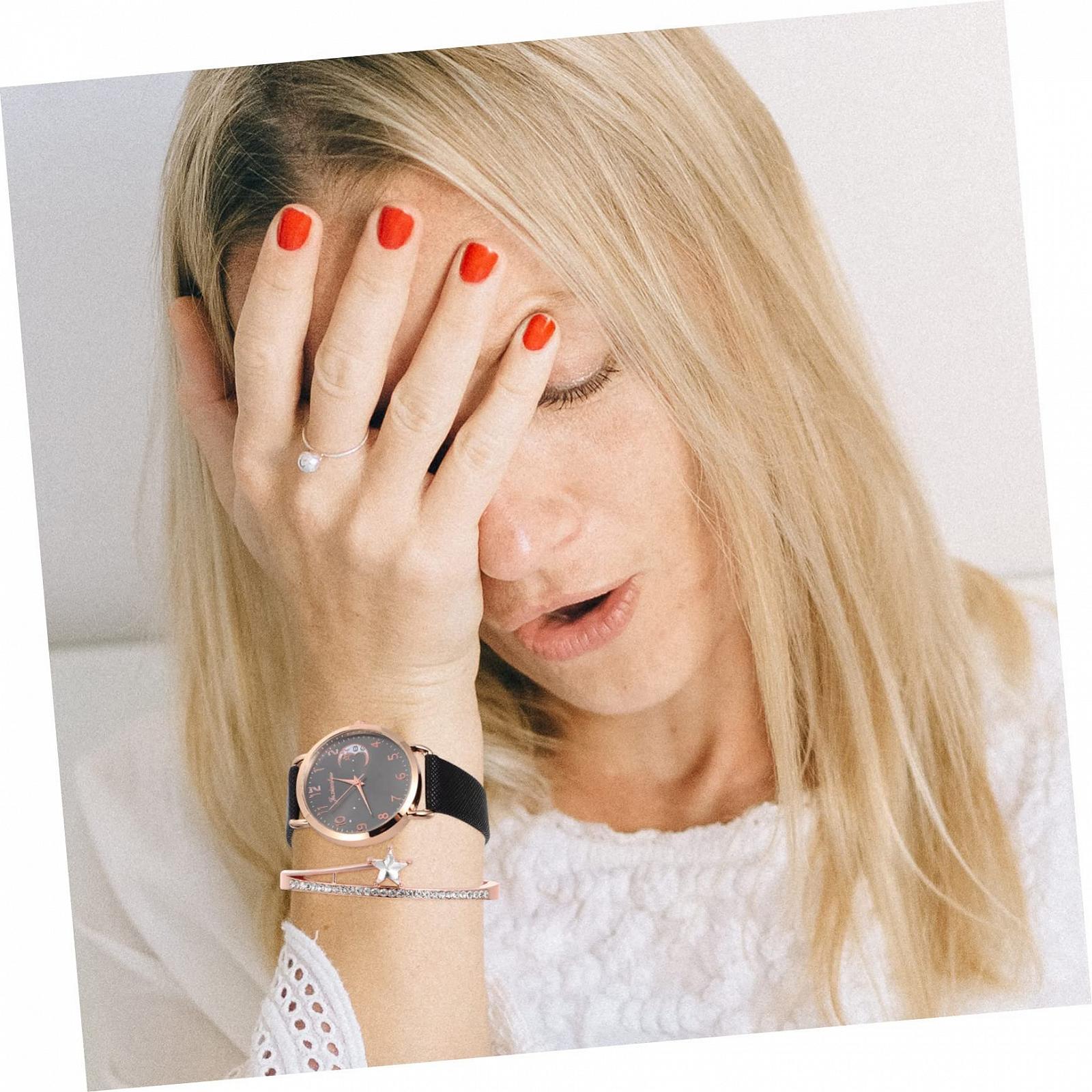 Жіночий годинник Місяць LIFKOME декор Рожевий сплав, фото №2