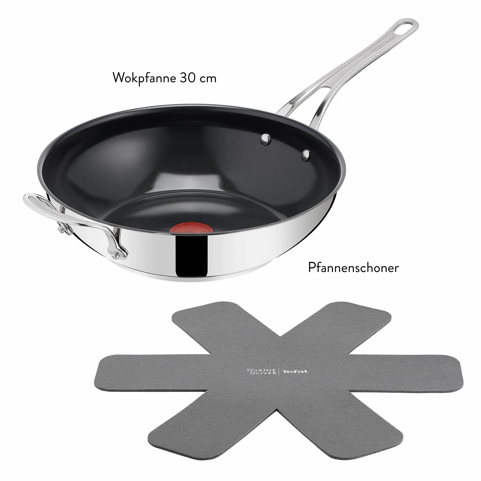Сковорідка-Wok Tefal Jamie Oliver by Classic Cook H8819355 30 см з протектором для пательні Антипригарна керамічна поверхня Thermal Signal для всіх типів плит Нержавіюча сталь, фото №7