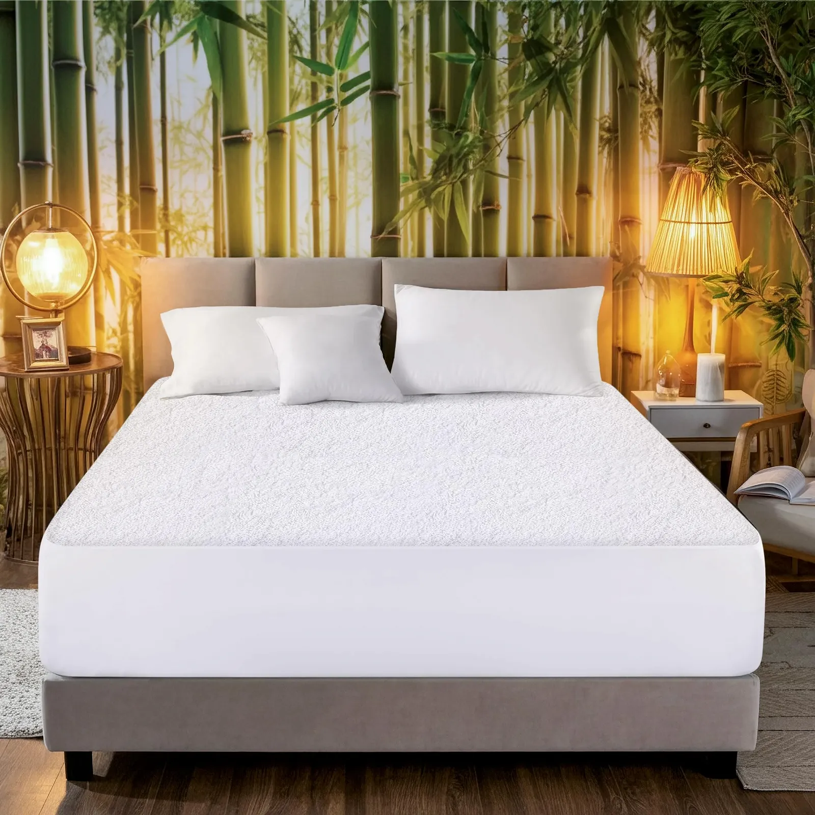 Наматрацник Utopia Bedding 90 x 200 x 30 см Водонепроникний, Віскоза, Oeko-Tex Certified, Чохол на матрац, дихаючий, з еластичною гумкою по всьому периметру, фото №5