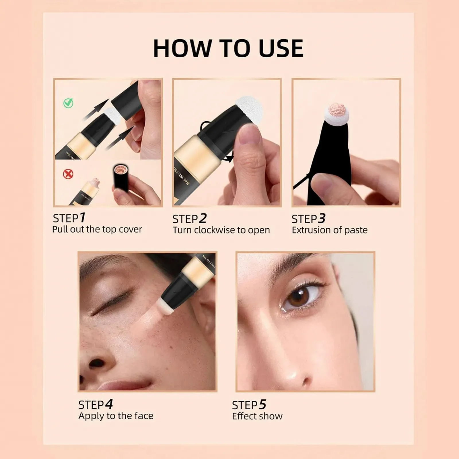 Консилер Повний Покриття Багатоцільовий Стік 15 мл Нейтральний, фото №2