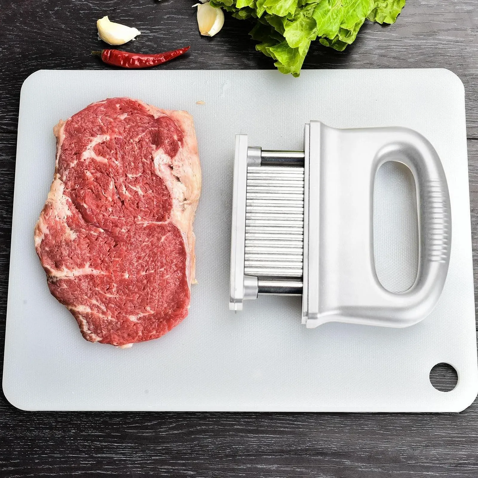 Тендерайзер для мяса Chicken Tenderizer Tool Stainless Steel 48 игл Manual, фото №4
