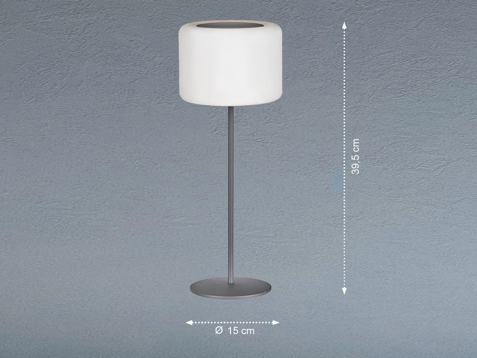 Настільна лампа Pino Solar 39.5 см бездротова з пультом ДК димована RGB антрацит / біла, фото №3