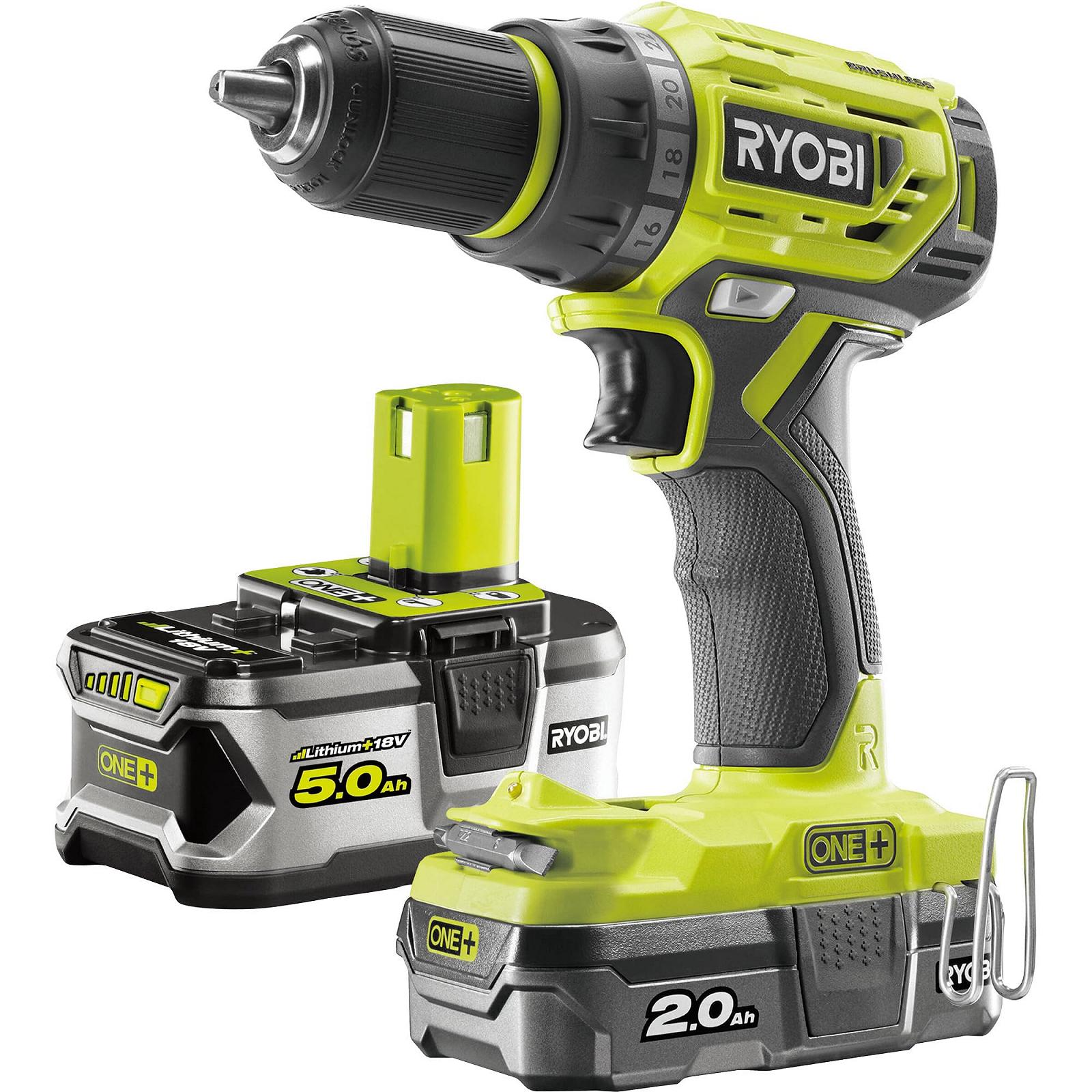 Шурупокрут Ryobi One+ R18DD7-252S 18V Li-Ion 2.0/5.0Ah 13mm 2-ступінчастий з сумкою для інструментів, фото №1