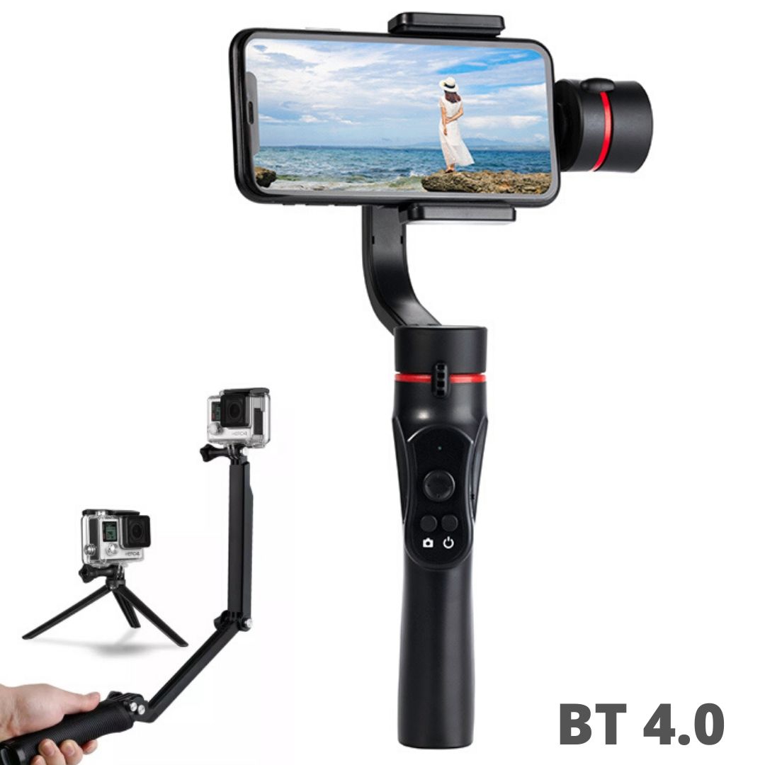 Электронный стедикам стабилизатор для камеры и для телефона трехосевой XPRO BALANCE BT с  Bluetooth (Gimbal Stabilizer) и Монопод-тринога, фото №1