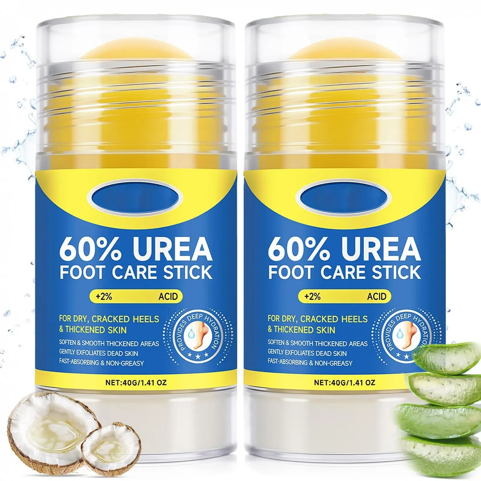 Крем-стик для ног Urea Cream 60% увлажняющий от трещин с 2% кислотой 2 шт, фото №1