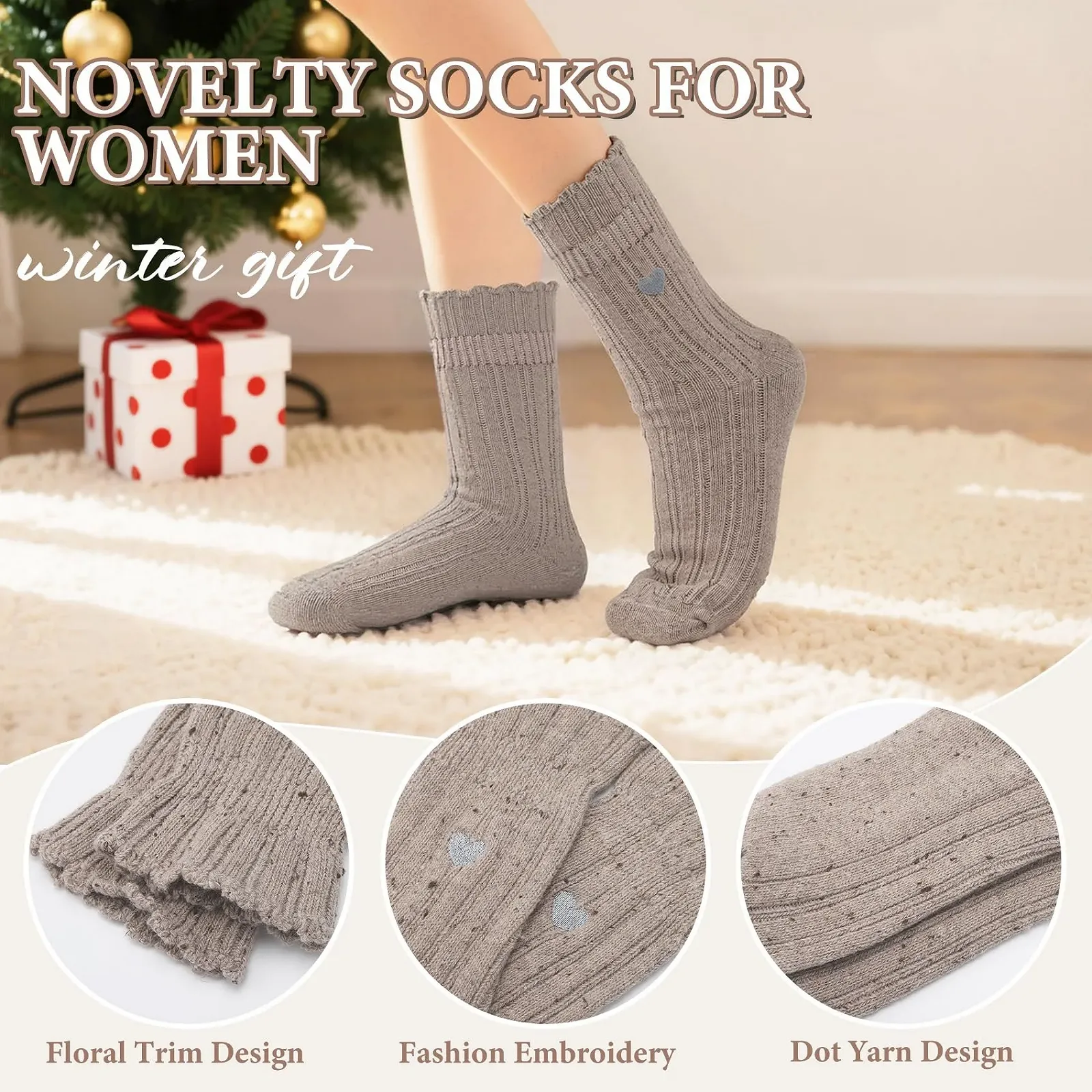 Шкарпетки з вовни мериноса жіночі (4 пари) Термошкарпетки, фото №3