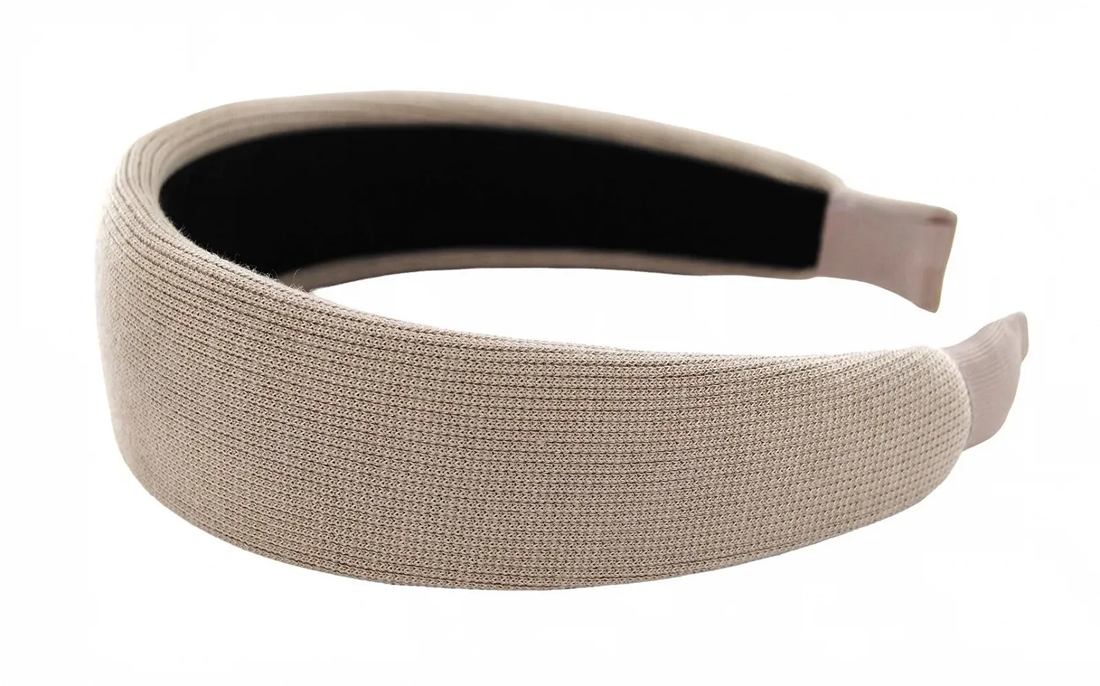 Обруч AXY Широкий м'який з ребристої тканини HR10C Бежевий, фото №3