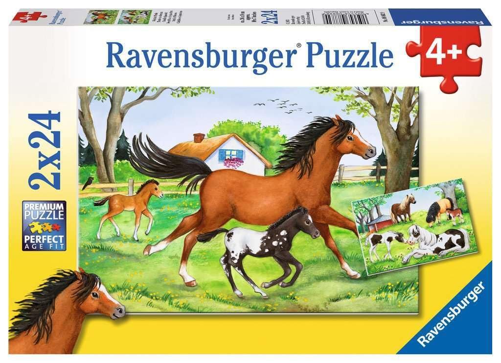 Дитячий пазл Ravensburger 08882 World of Horses 2 x 24 елементи, фото №1