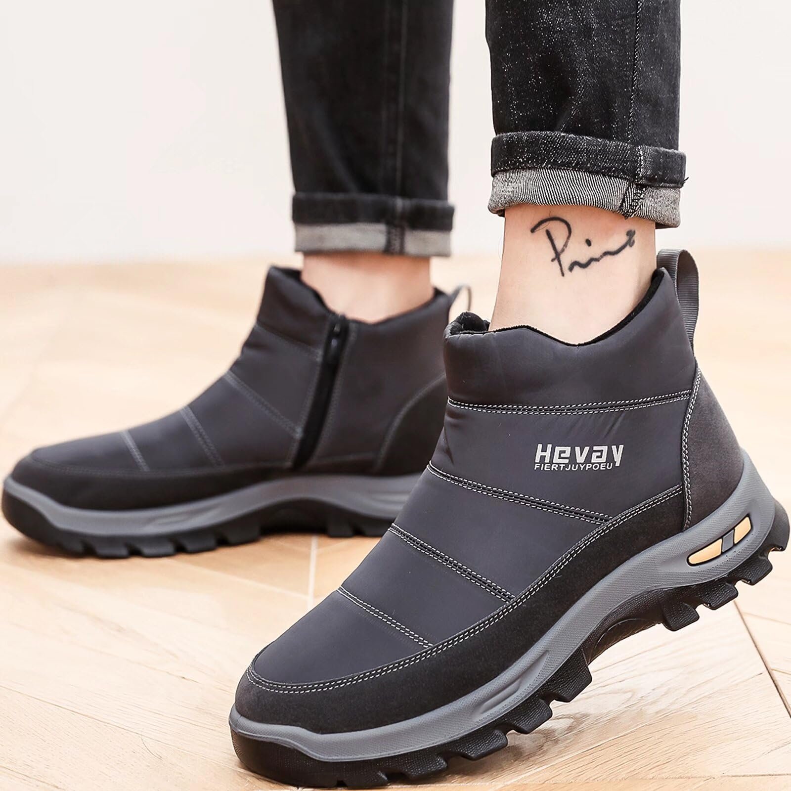 Чоловічі зимові черевики на блискавці GILKUO з теплою підкладкою, фото №7