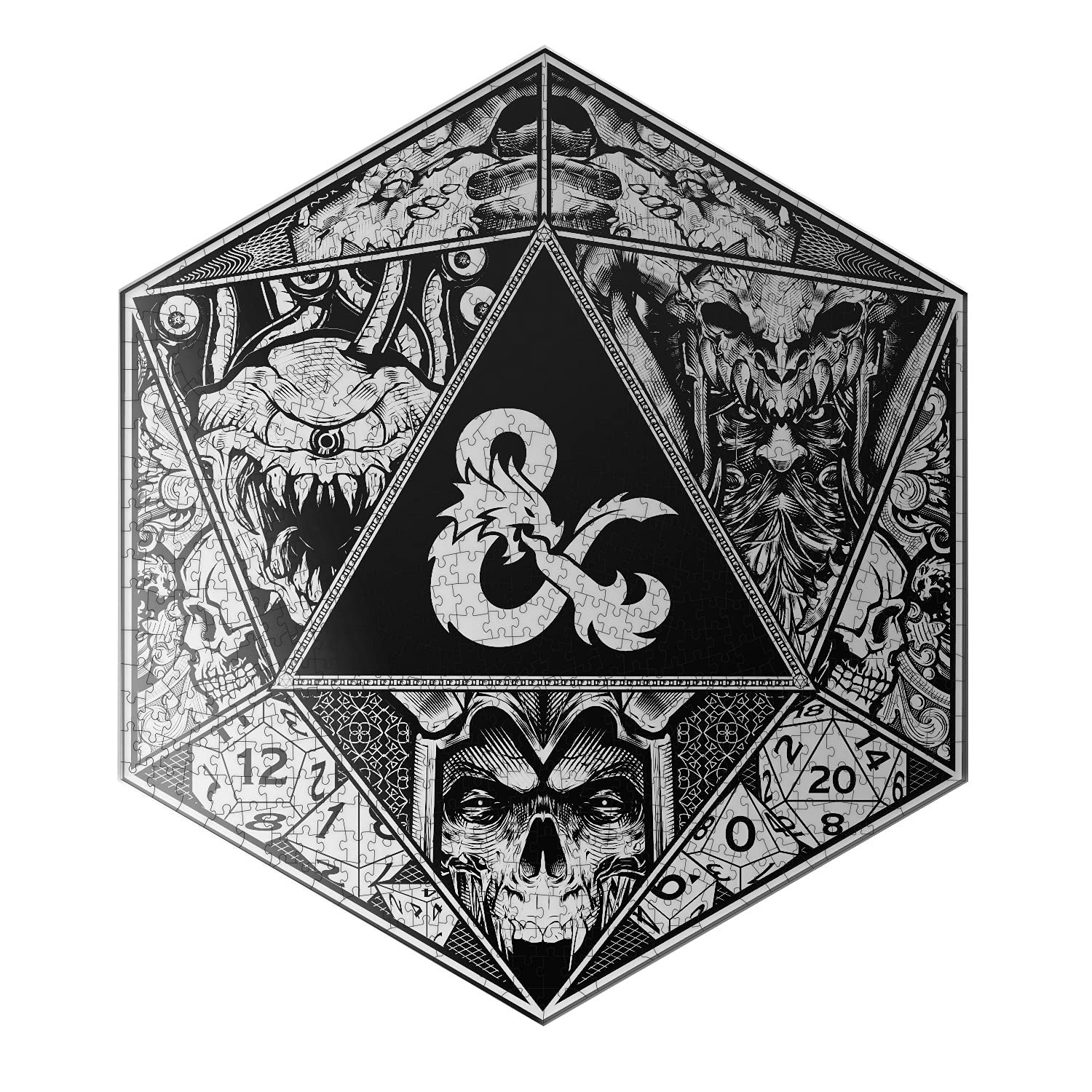 Пазл Paladone Dungeons and Dragons 750 элементов в металлической коробке D20, фото №1