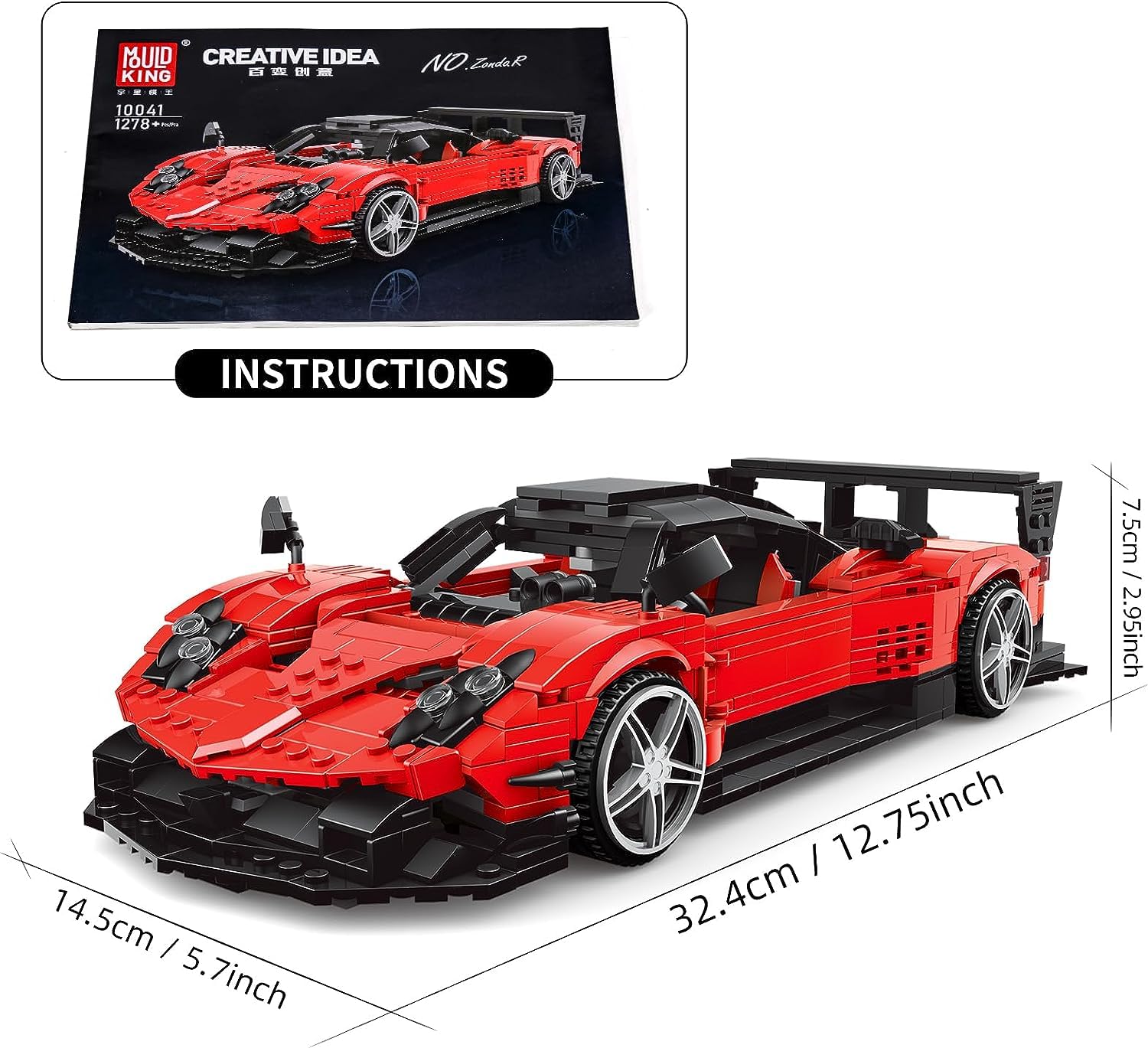 Конструктор Mould King Model R Supercar 10041 1278 деталей, фото №4