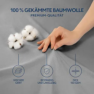Простыня на резинке Dreamzie Premium 140 x 200 см, для матрасов до 22 см, 100% хлопок джерси, 150 г/м², антрацит synthetic.ua - Фото 1