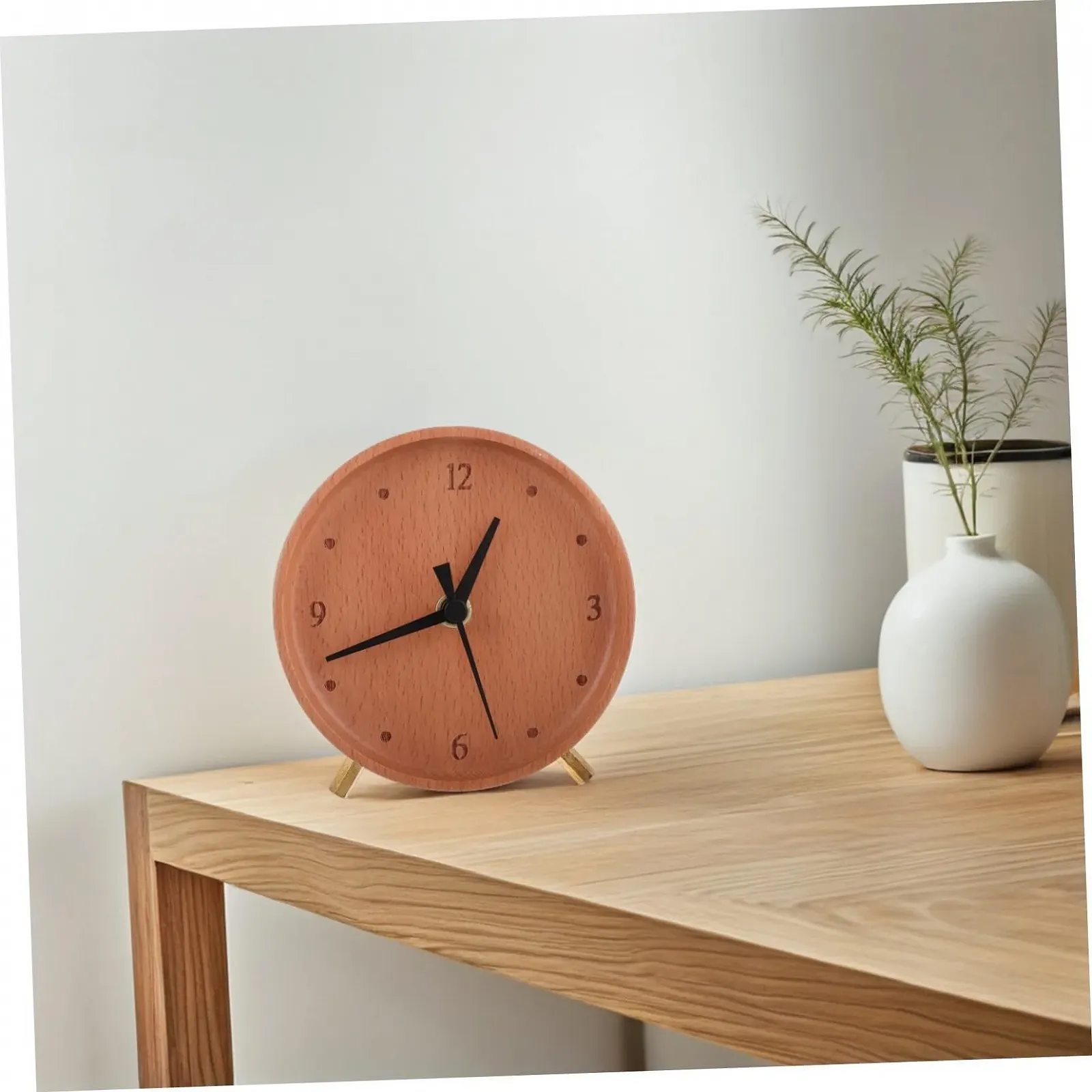 Настольные часы MUCKLILY Massivholz Аналоговые Ретро-дизайн, фото №6