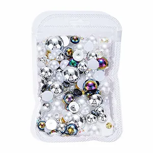 Напівкруглі перлини для нігтів з плоскою задньою стороною - Фото 1