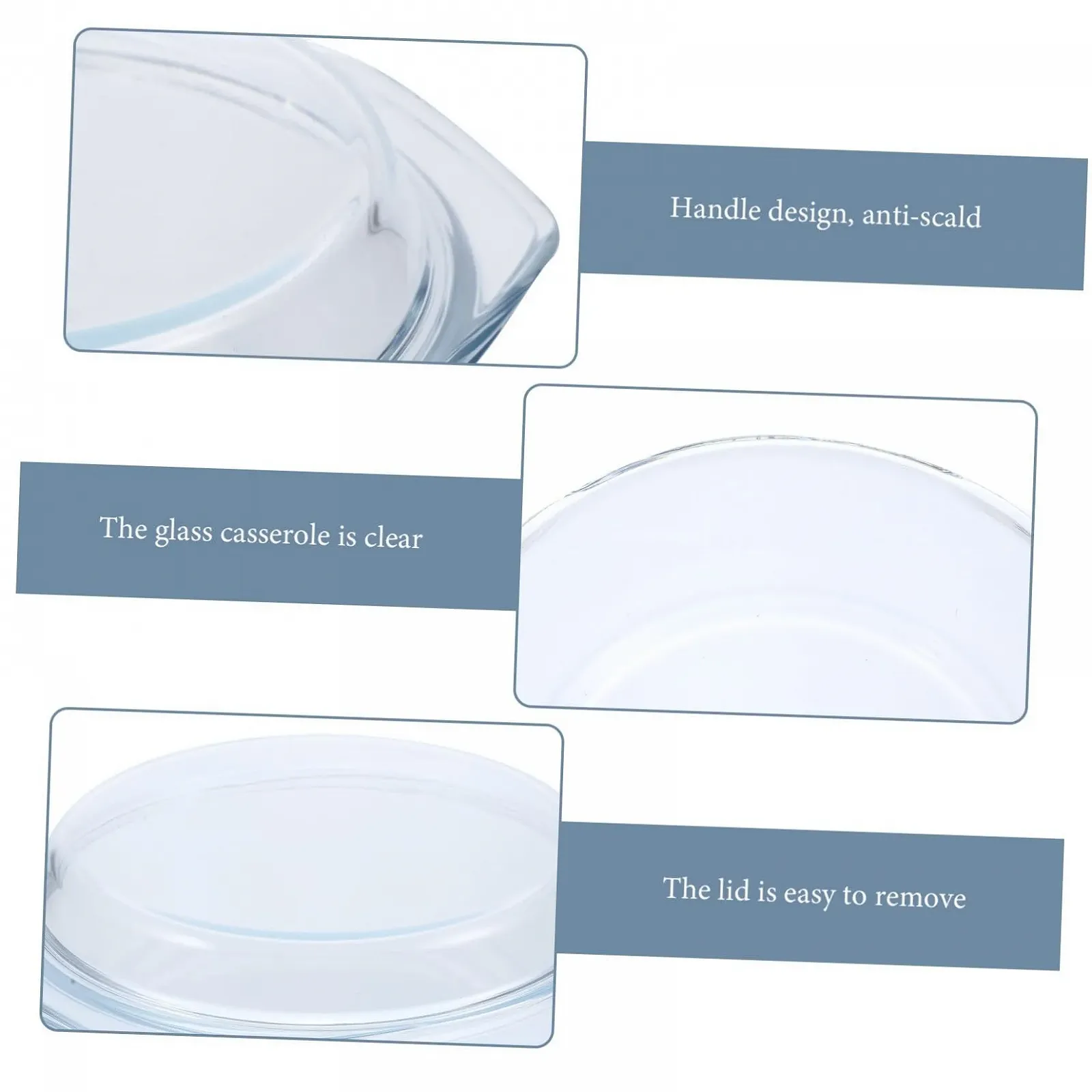 Скляна Форма VALICLUD з кришкою Термостійка Для мікрохвильової печі Ударостійка, фото №6